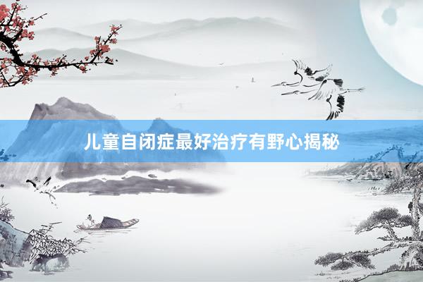 儿童自闭症最好治疗有野心揭秘